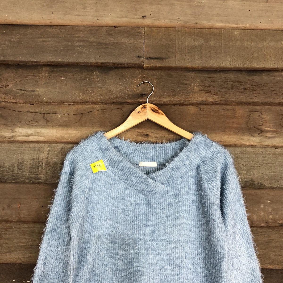 Homespun Knitwear × Japanese Brand DL DrosKip Blue Mohair fur shag shaggy Knitwear #B639 Size M / US 6-8 / IT 42-44 - 2 Thumbnail