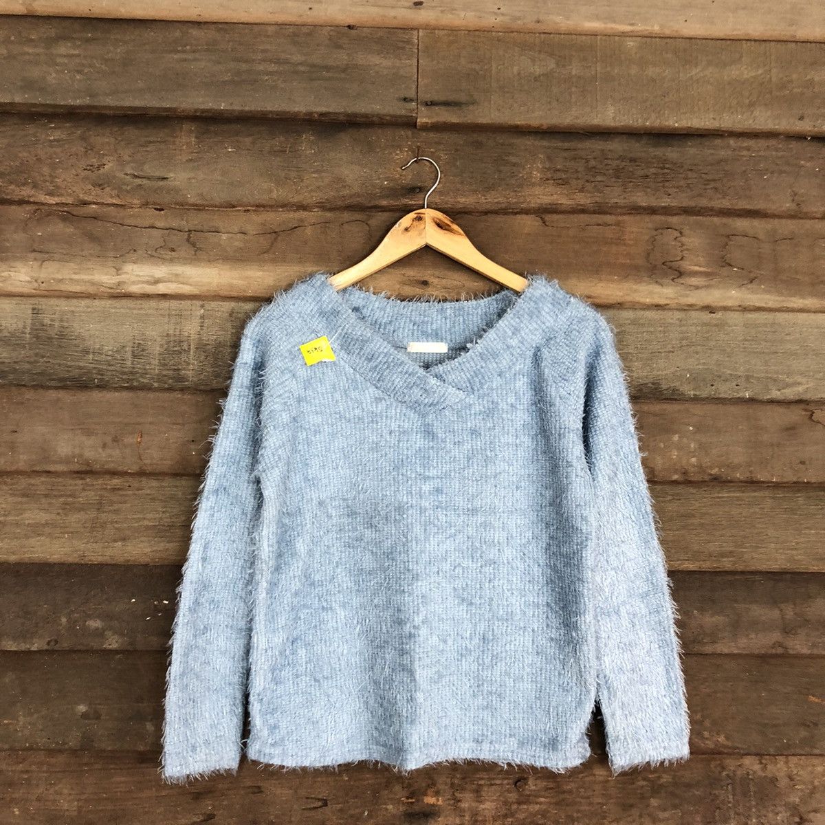 Homespun Knitwear × Japanese Brand DL DrosKip Blue Mohair fur shag shaggy Knitwear #B639 Size M / US 6-8 / IT 42-44 - 3 Thumbnail