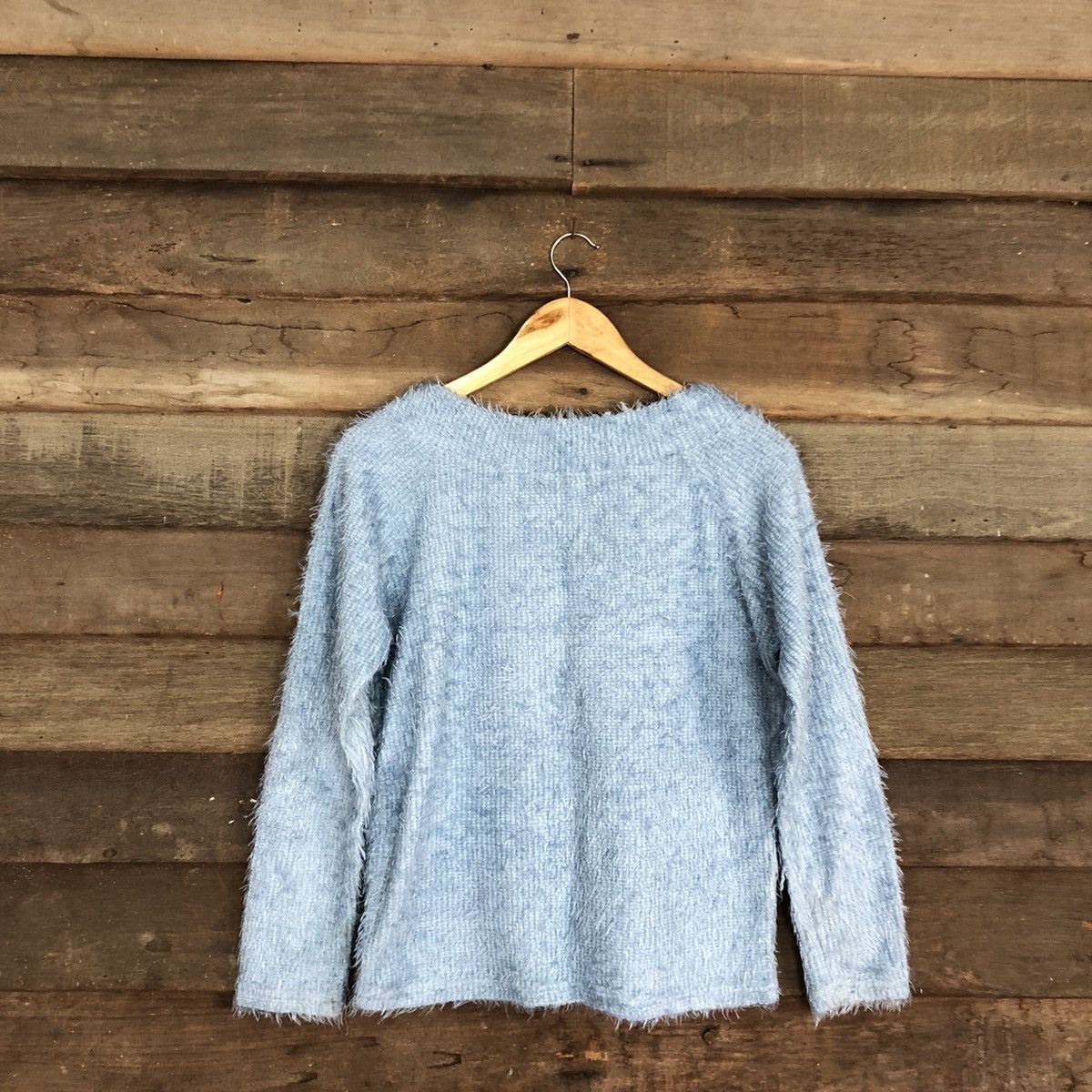 Homespun Knitwear × Japanese Brand DL DrosKip Blue Mohair fur shag shaggy Knitwear #B639 Size M / US 6-8 / IT 42-44 - 12 Thumbnail