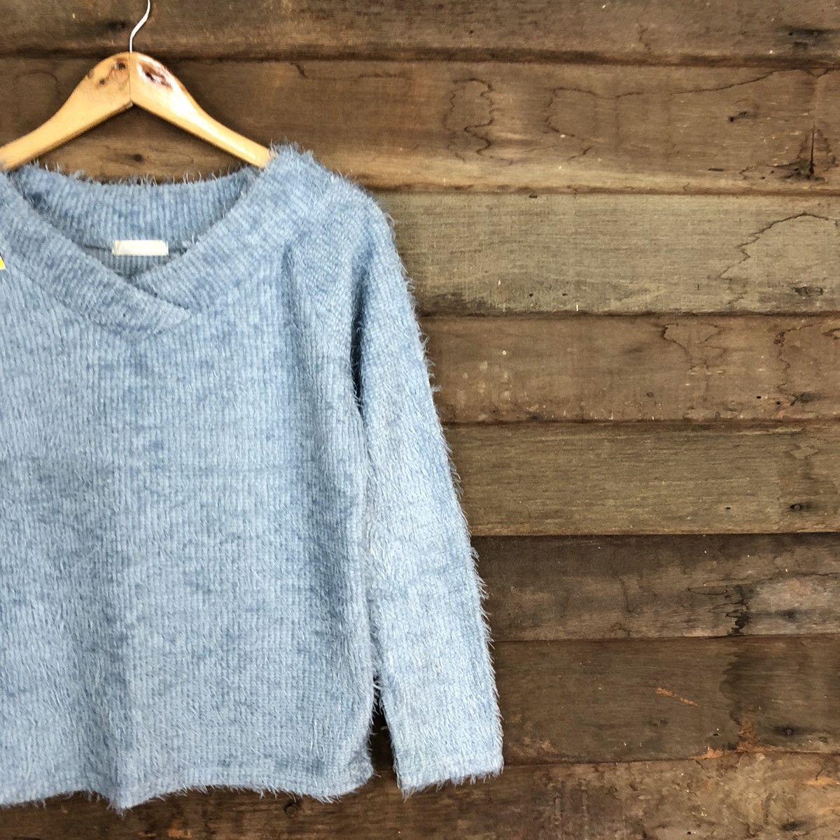 Homespun Knitwear × Japanese Brand DL DrosKip Blue Mohair fur shag shaggy Knitwear #B639 Size M / US 6-8 / IT 42-44 - 5 Thumbnail
