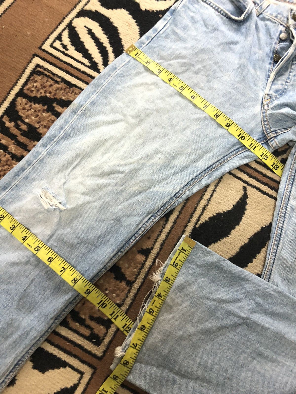 Lee × Salvage × Vintage VINTAGE SELVEDGE MISS LEE RIDER LIGHT BLUE DISTRESSED DENIM Size US 28 / EU 44 - 19 Thumbnail