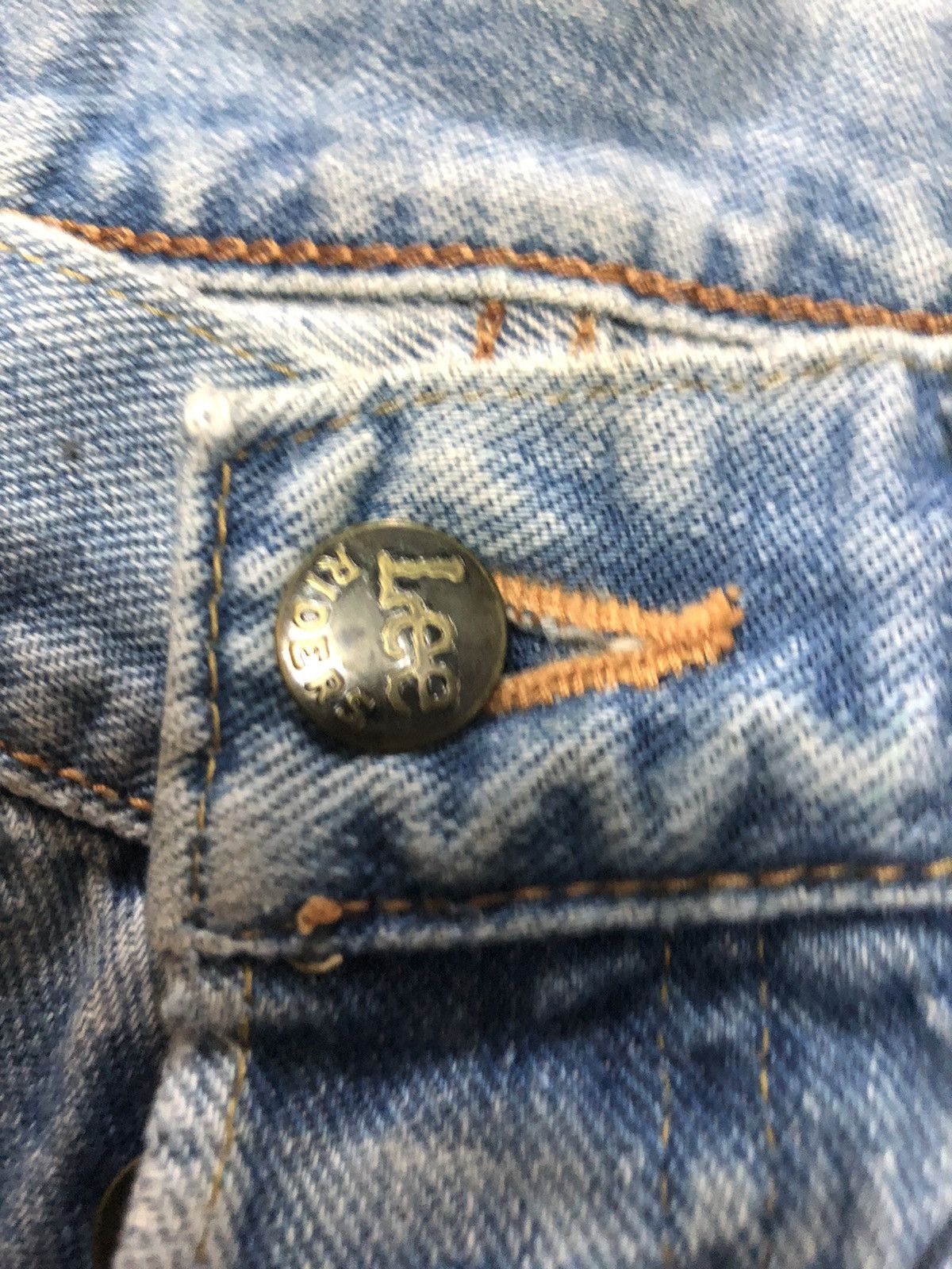 Lee × Salvage × Vintage VINTAGE SELVEDGE MISS LEE RIDER LIGHT BLUE DISTRESSED DENIM Size US 28 / EU 44 - 4 Thumbnail