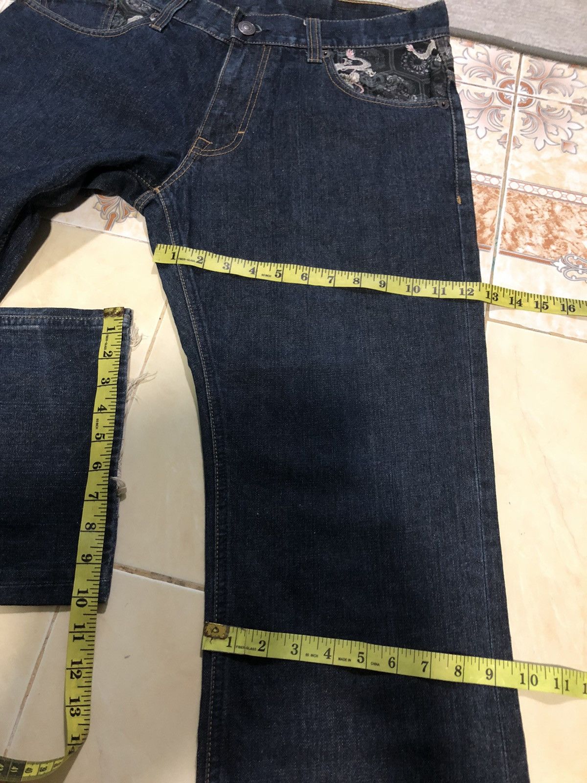 Japanese Brand VINTAGE ICONIC SUKAJAN MOTIF TIGER EMBROIDERY FLARE DENIM Size US 34 / EU 50 - 14 Thumbnail