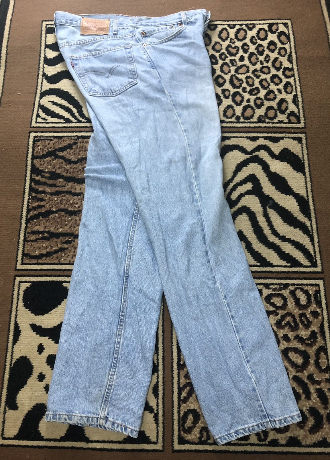 Levi's Vintage Clothing × Vintage VTG LEVIS 505 REGULAR FIT STRAIGHT LEG LIGHT BLUE WASH DENI Size US 34 / EU 50 - 12 Thumbnail