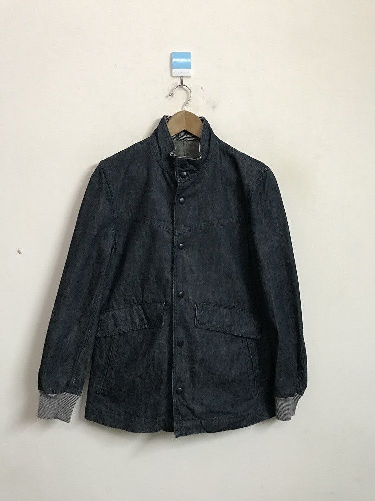 image of Abahouse Japan Mandarin Collar Denim Jacket, Men's (Size Medium)