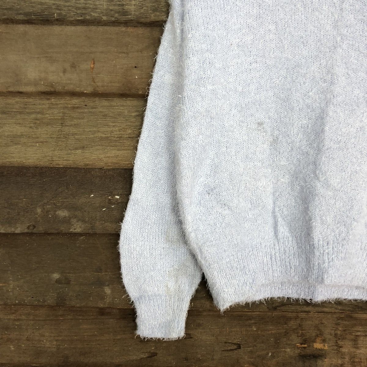 GU × Homespun Knitwear × Japanese Brand DL Gu Japan Light Blue Mohair fur shaggy Knitwear #B622 Size S / US 4 / IT 40 - 6 Thumbnail