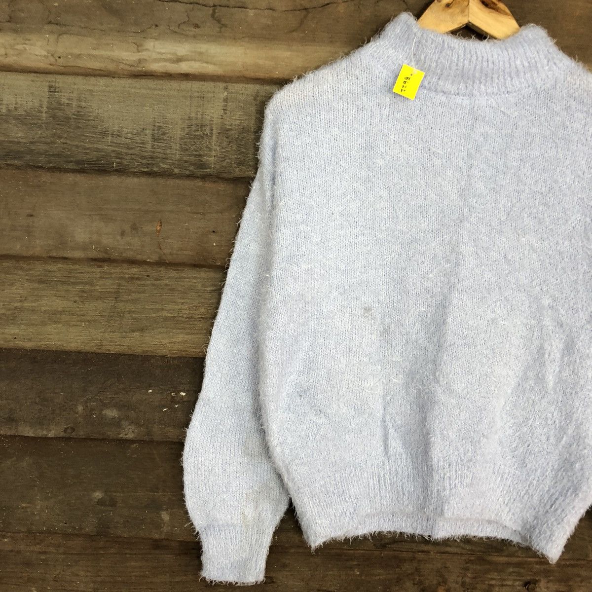 GU × Homespun Knitwear × Japanese Brand DL Gu Japan Light Blue Mohair fur shaggy Knitwear #B622 Size S / US 4 / IT 40 - 7 Thumbnail