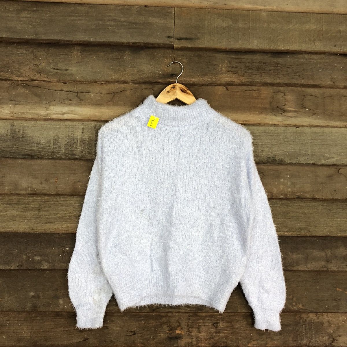 GU × Homespun Knitwear × Japanese Brand DL Gu Japan Light Blue Mohair fur shaggy Knitwear #B622 Size S / US 4 / IT 40 - 3 Thumbnail
