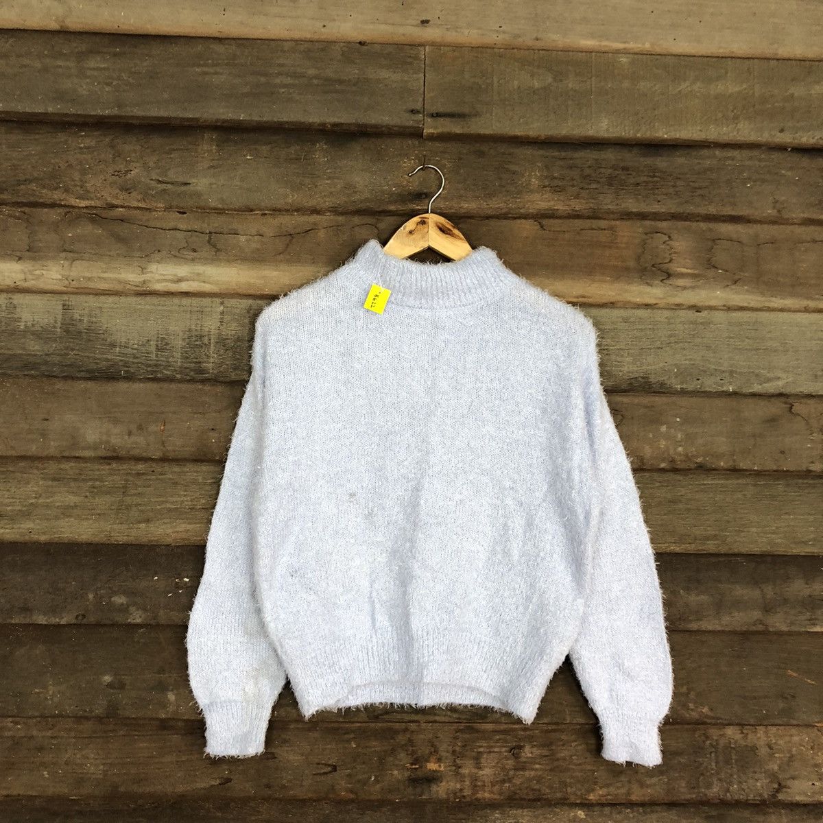 GU × Homespun Knitwear × Japanese Brand DL Gu Japan Light Blue Mohair fur shaggy Knitwear #B622 Size S / US 4 / IT 40 - 1 Thumbnail