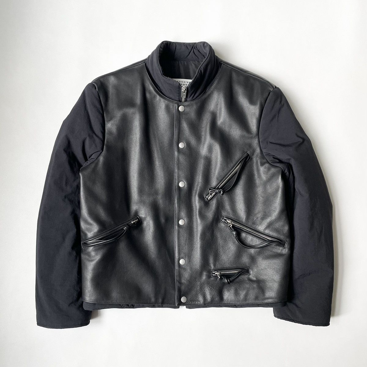 Maison Margiela A/W 17 Leather Front Moto Jacket Size US M / EU 48-50 / 2 - 1 Thumbnail