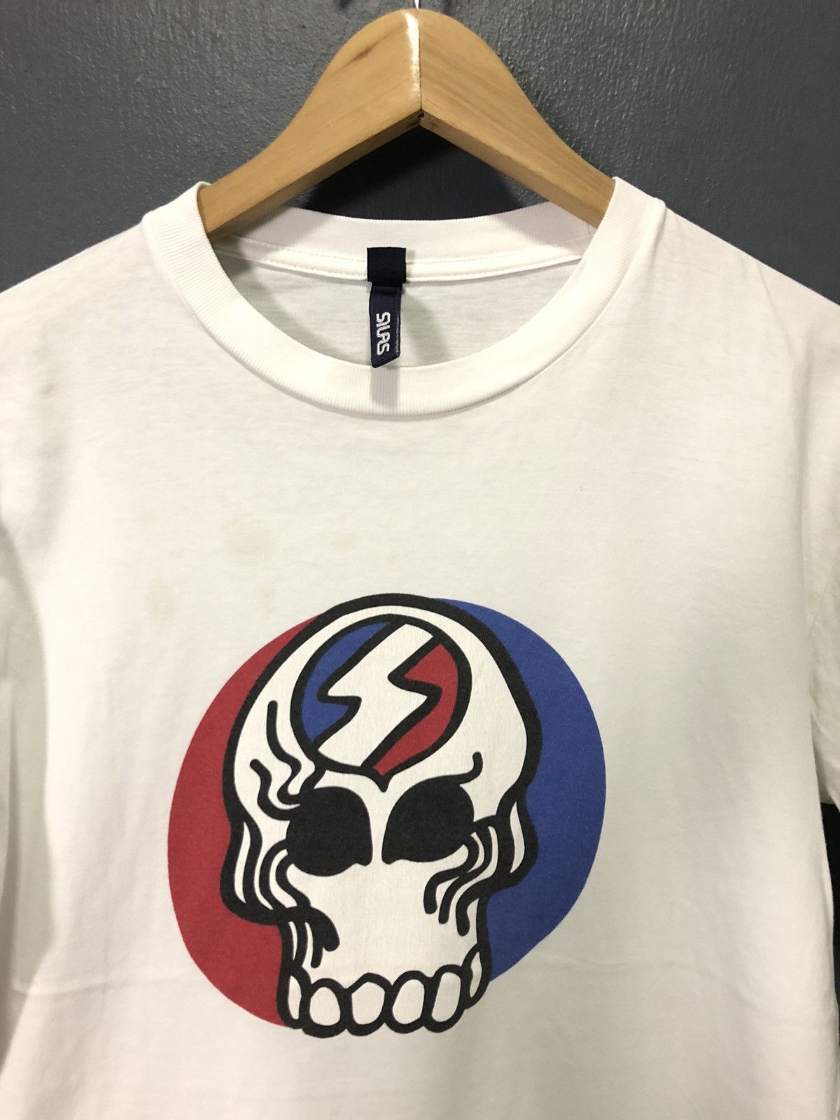 Silas × Vintage VINTAGE SILAS GARMENT SKULL 💀 HEAD LOGO WHITE SHIRT Size US M / EU 48-50 / 2 - 2 Thumbnail