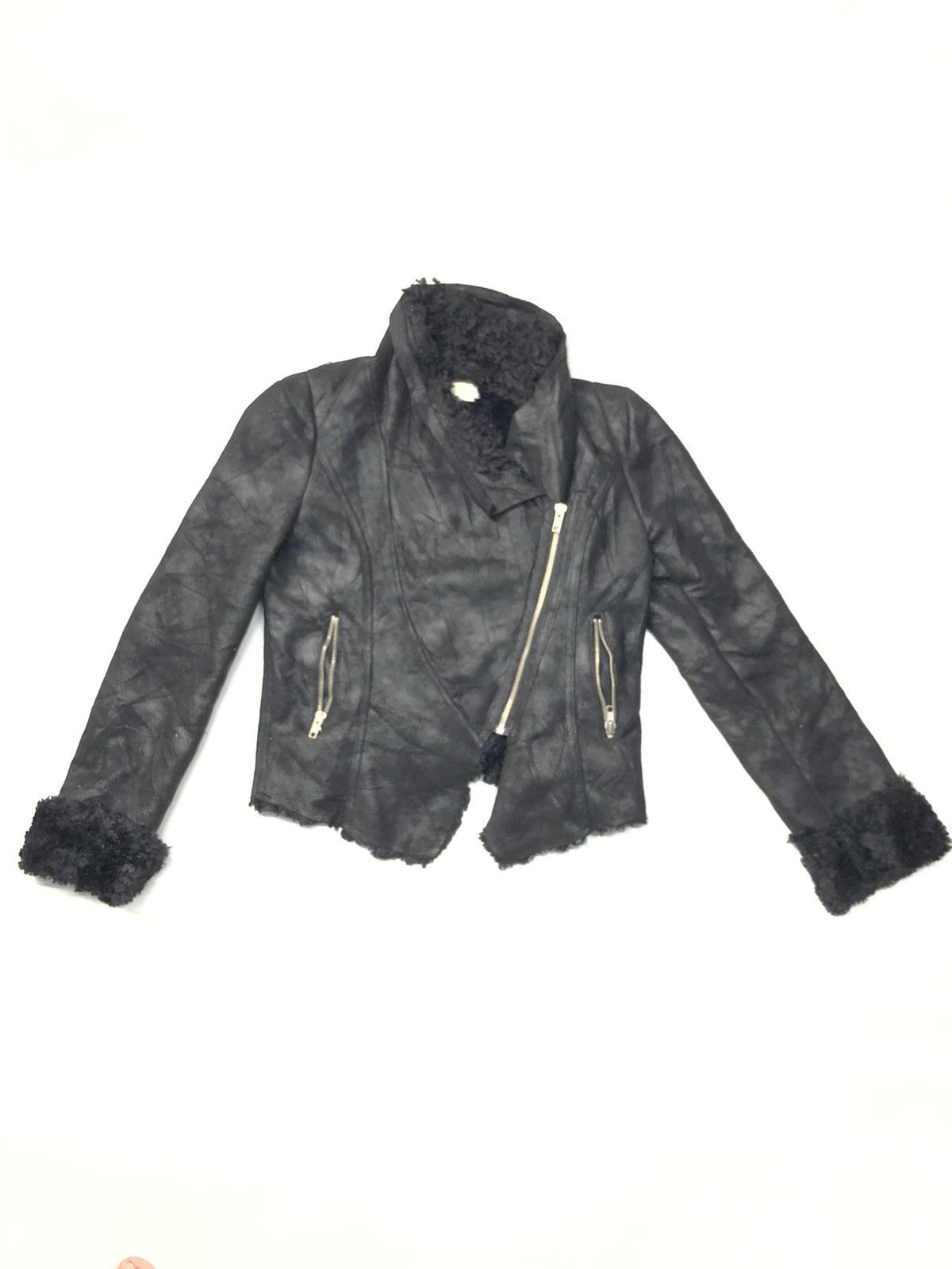 Japanese Brand 1.ST SUEDE SHERPA INNER ROCKER BIKER JACKET Size XS / US 0-2 / IT 36-38 - 1 Thumbnail