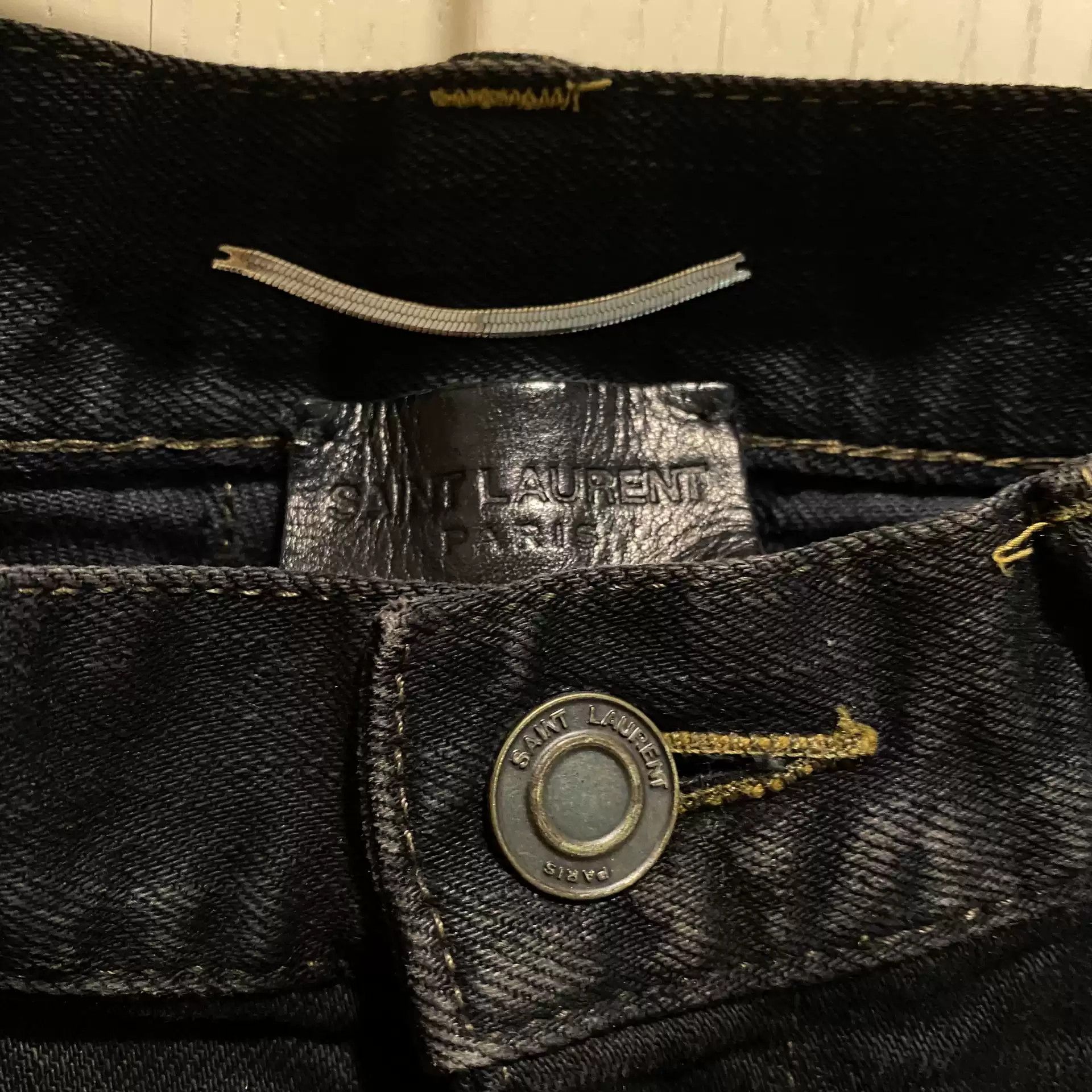 Saint Laurent Paris Hedi Original New Black Distressed Denim Jean Pant Size US 29 - 5 Thumbnail