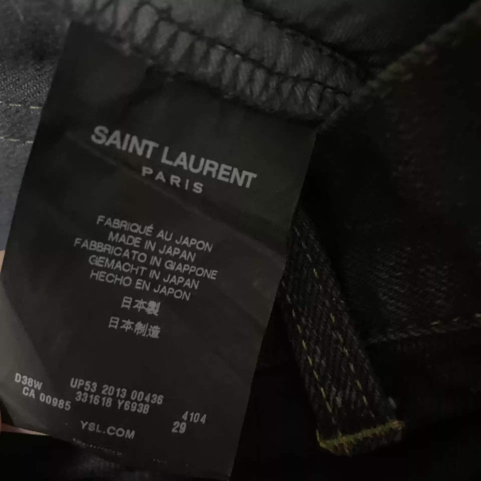 Saint Laurent Paris Hedi Original New Black Distressed Denim Jean Pant Size US 29 - 6 Thumbnail
