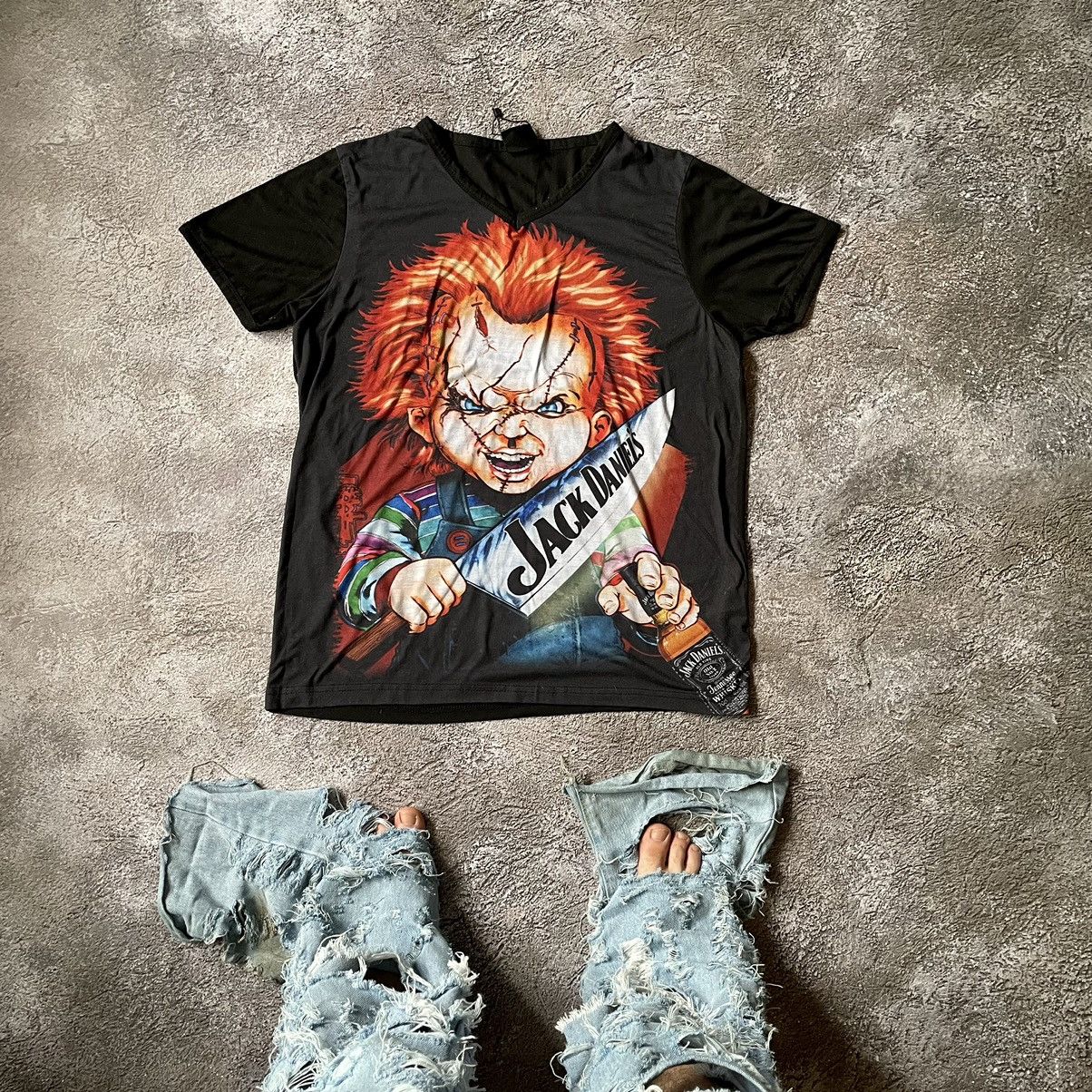 Band Tees Vintage Y2K Chucky Play Face Scream DEAD Creepy Horror Tee Size US L / EU 52-54 / 3 - 1 Thumbnail