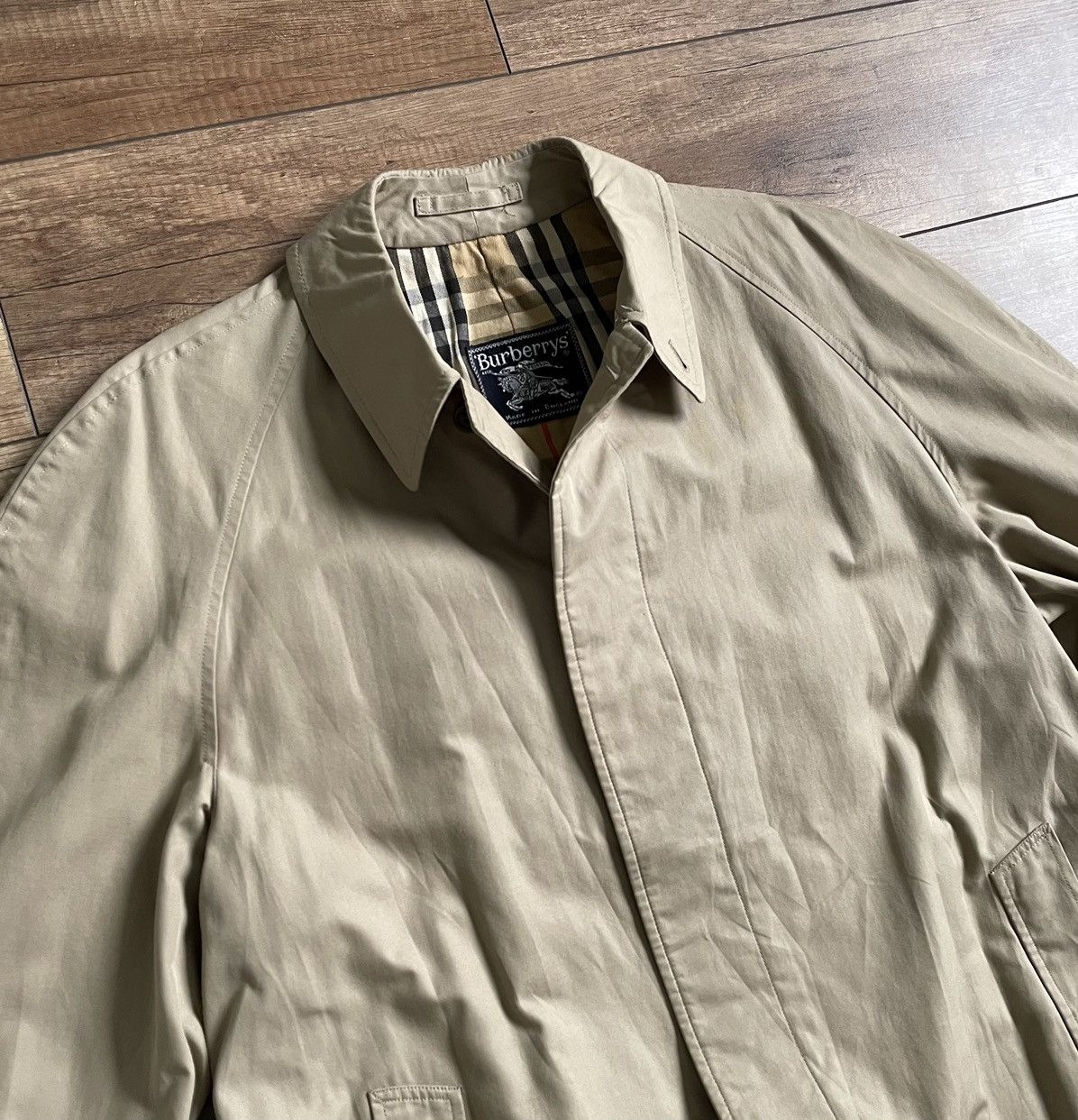 Burberry Vintage Burberry Beige Long Nova Check Trench Coat Jacket Size US L / EU 52-54 / 3 - 4 Thumbnail