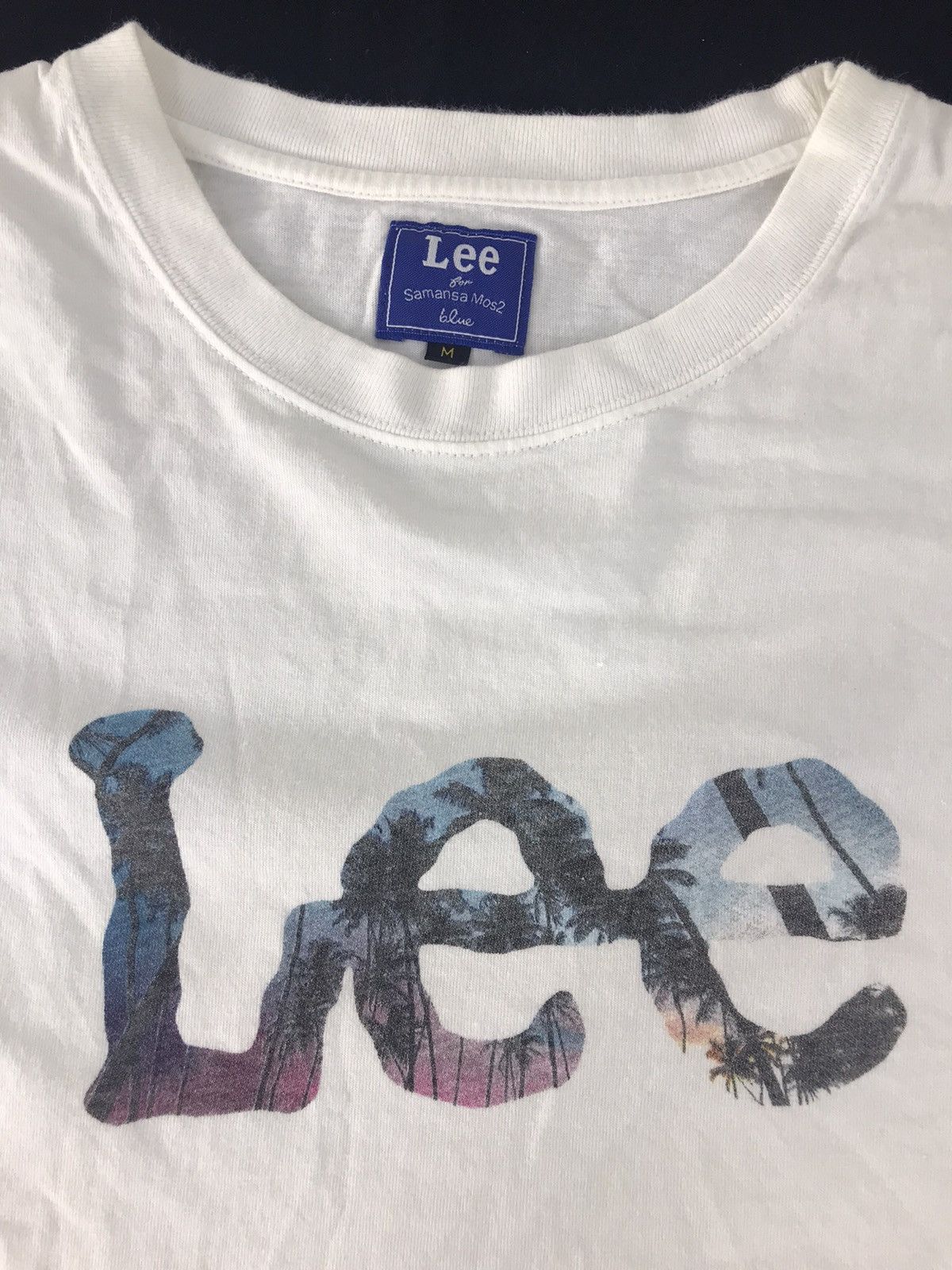 Lee × Vintage Vintage Lee for Samansa Mos2 Blue Spell Out Tee Size M / US 6-8 / IT 42-44 - 3 Thumbnail