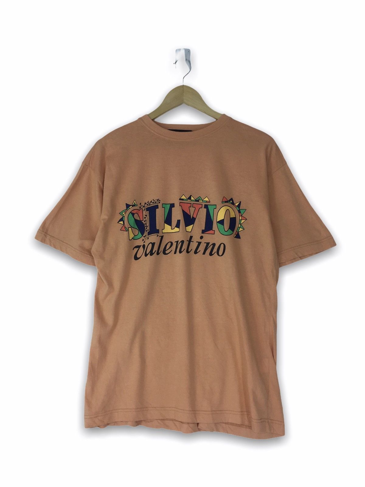 image of Vintage Silvio Valentino T-Shirt in Orange, Men's (Size Medium)