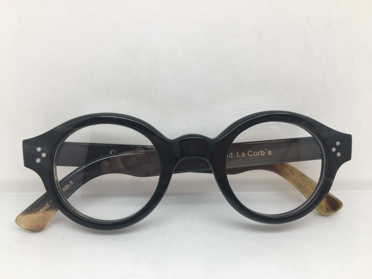 Lesca Lunetier MOD CORBUSIER ARCHITECT GENUINE HORN EYEGLASSES SPECTACLES Size ONE SIZE - 5 Thumbnail