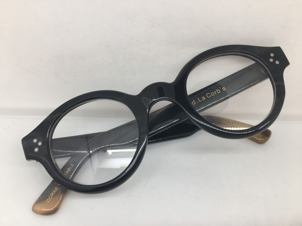 Lesca Lunetier MOD CORBUSIER ARCHITECT GENUINE HORN EYEGLASSES SPECTACLES Size ONE SIZE - 1 Thumbnail