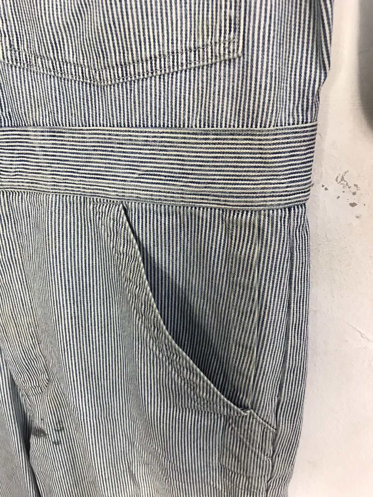 Japanese Brand × Vintage Vintage Dog House Striped Denim Pant Workwear Carpenter Size US 37 - 17 Thumbnail