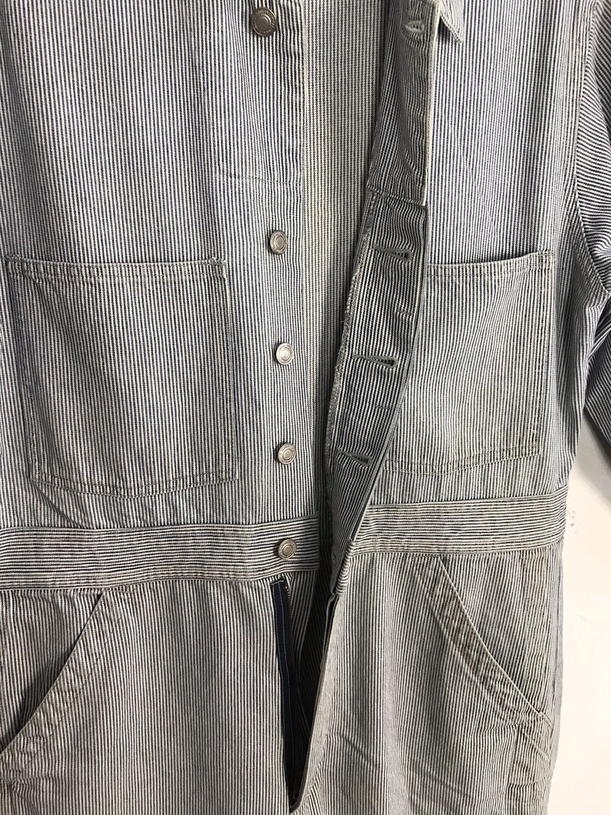 Japanese Brand × Vintage Vintage Dog House Striped Denim Pant Workwear Carpenter Size US 37 - 4 Thumbnail