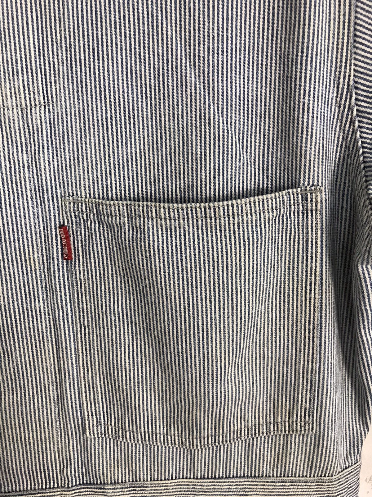 Japanese Brand × Vintage Vintage Dog House Striped Denim Pant Workwear Carpenter Size US 37 - 3 Thumbnail