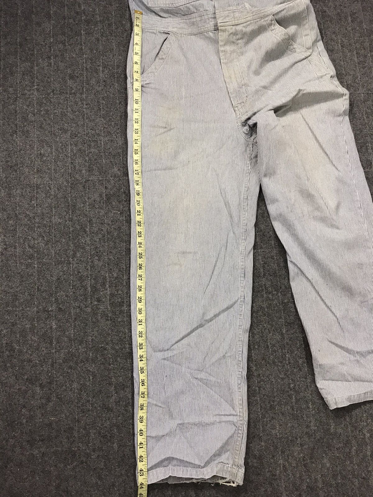 Japanese Brand × Vintage Vintage Dog House Striped Denim Pant Workwear Carpenter Size US 37 - 10 Thumbnail