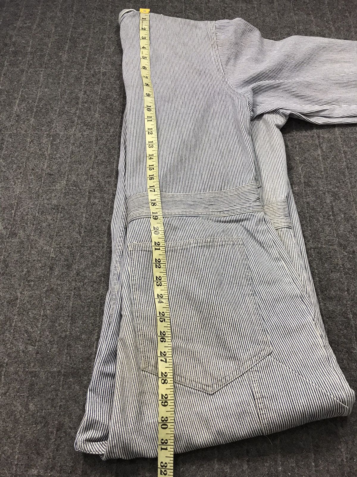 Japanese Brand × Vintage Vintage Dog House Striped Denim Pant Workwear Carpenter Size US 37 - 12 Thumbnail