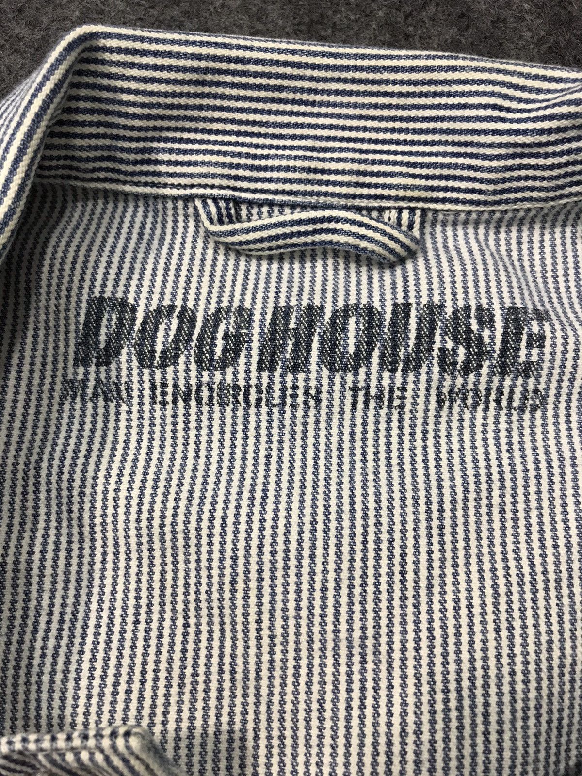 Japanese Brand × Vintage Vintage Dog House Striped Denim Pant Workwear Carpenter Size US 37 - 5 Thumbnail