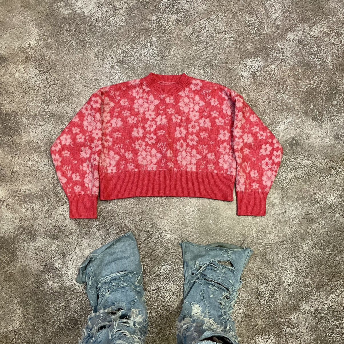 Vintage Vintage 90s Y2K Floral Crop Sweater Knit Grunge Worn In M Size US M / EU 48-50 / 2 - 1 Thumbnail