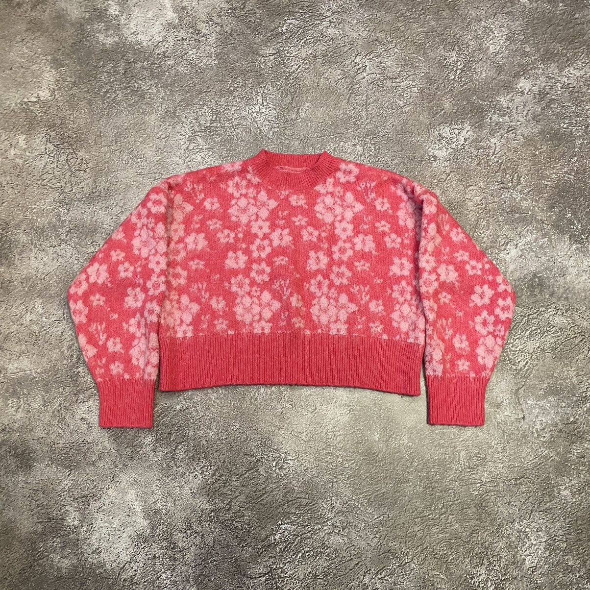 Vintage Vintage 90s Y2K Floral Crop Sweater Knit Grunge Worn In M Size US M / EU 48-50 / 2 - 2 Thumbnail