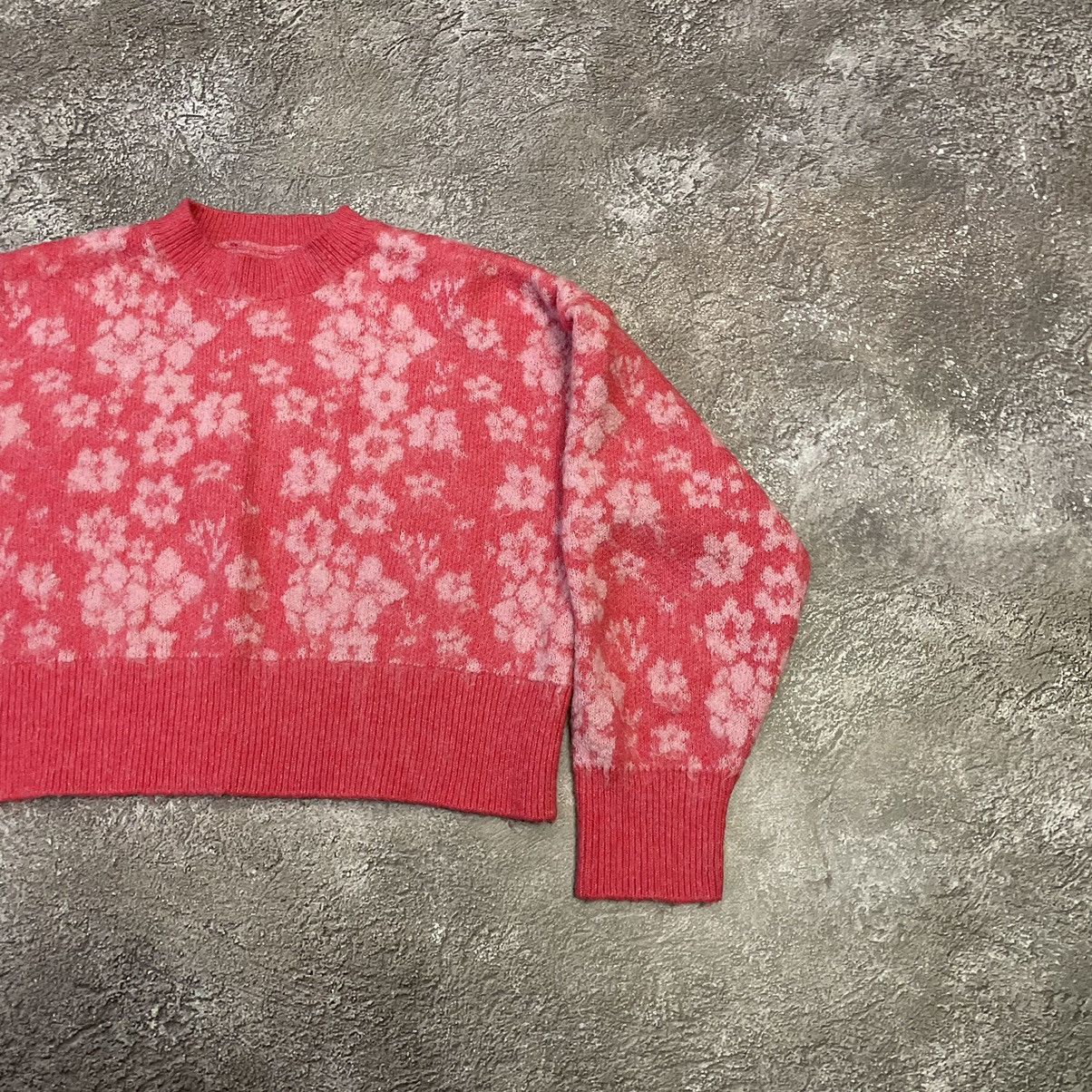 Vintage Vintage 90s Y2K Floral Crop Sweater Knit Grunge Worn In M Size US M / EU 48-50 / 2 - 3 Thumbnail