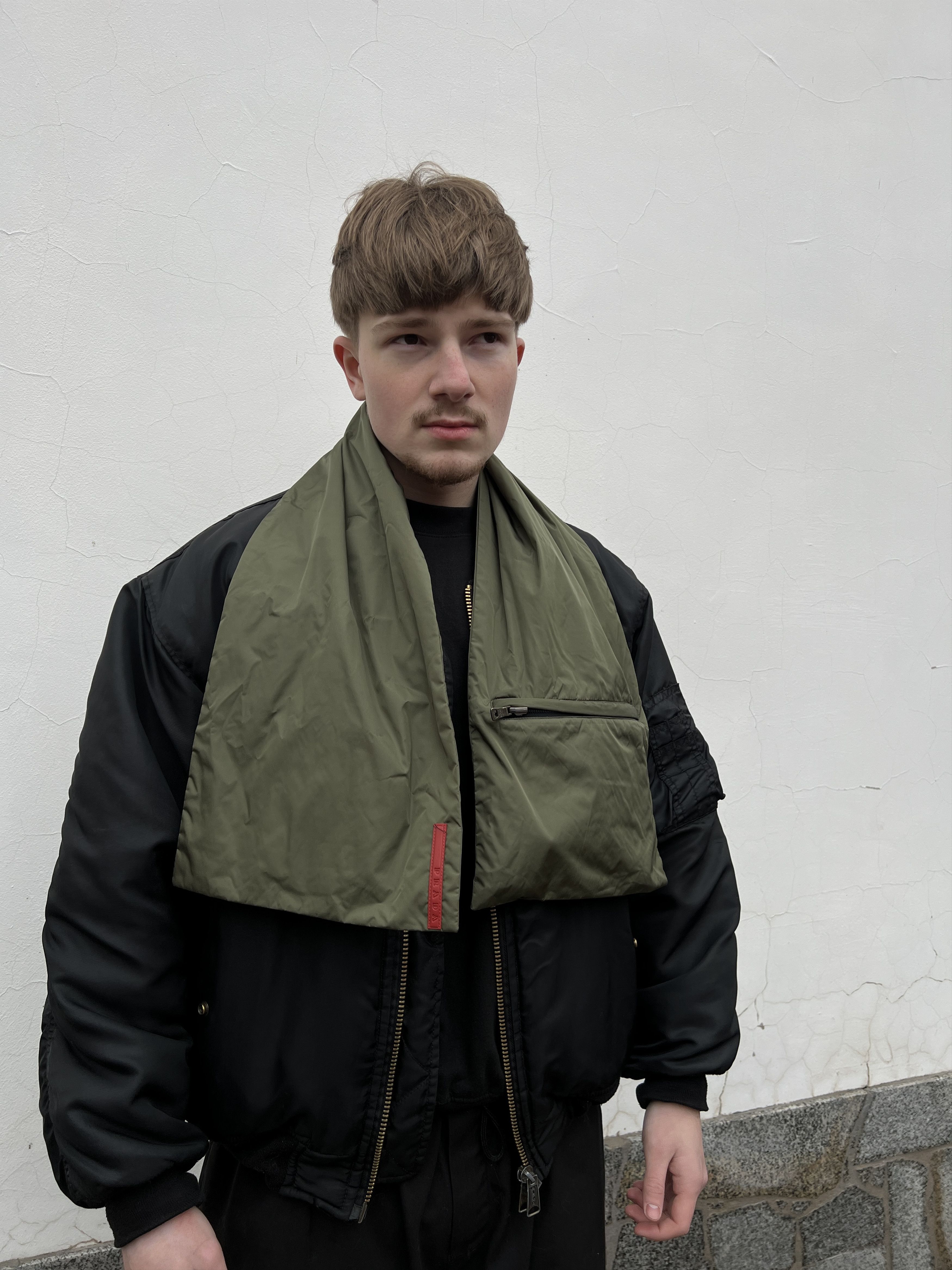 【PRADA】 NYLON CASHMERE SCARF  99AW Prada Re-Nylon Gabardine And Wool Scarf | Saks Fifth Avenue