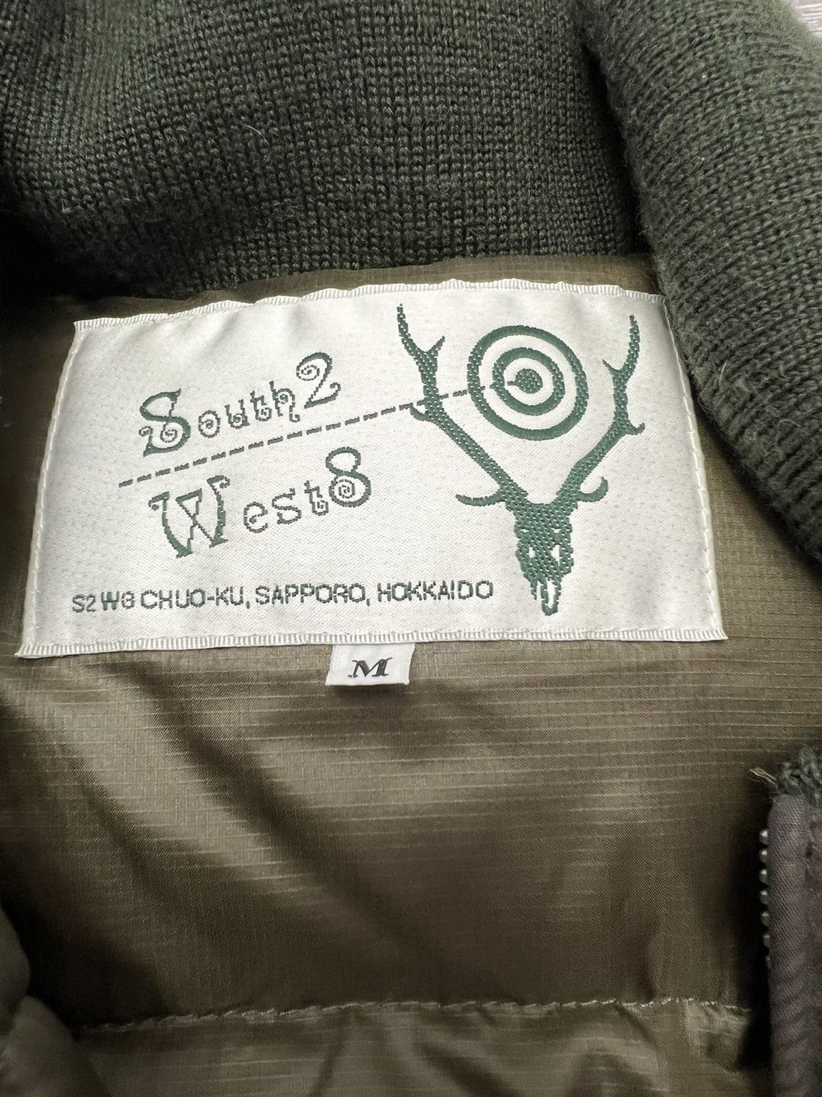 South2 West8 South2West8 Green Waxed Cotton Down Bomber- 2010s Size US M / EU 48-50 / 2 - 4 Thumbnail