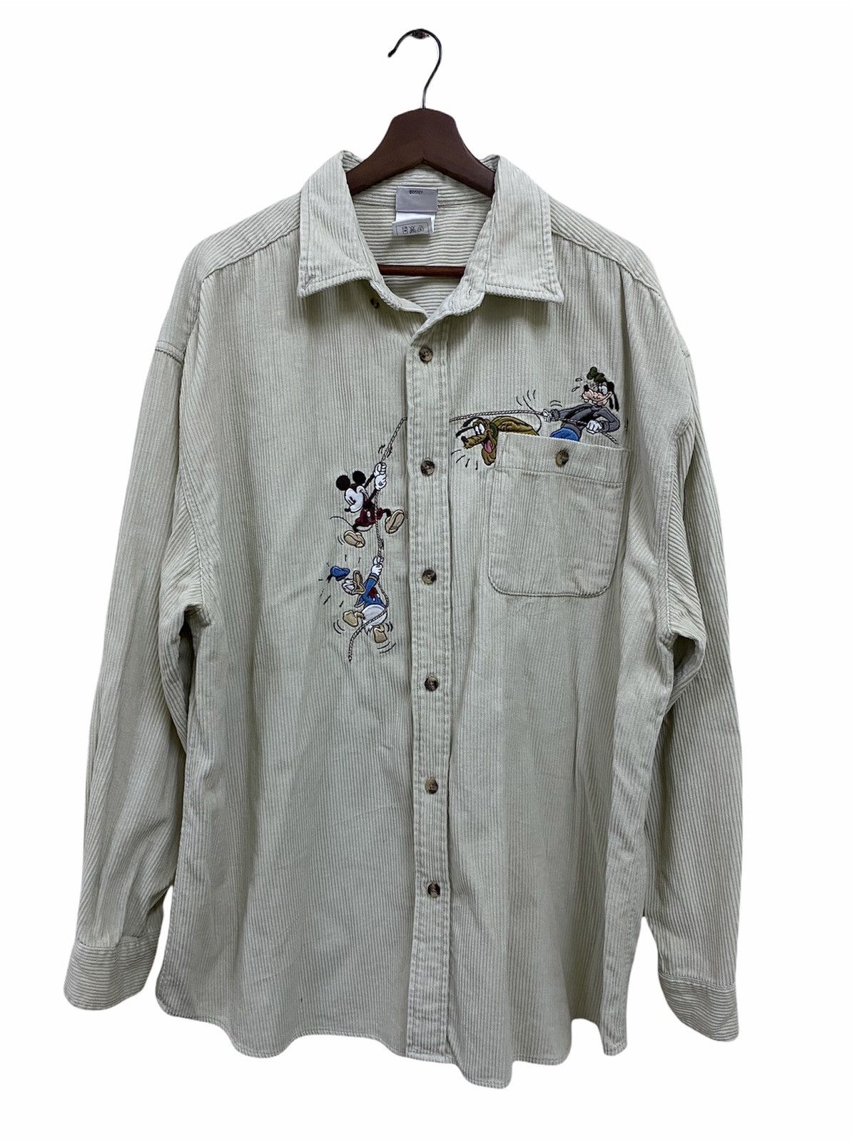 Disney × Vintage Vintage 90s The Disney Store Men Corduroy Embroidered Shirt Size US L / EU 52-54 / 3 - 1 Thumbnail