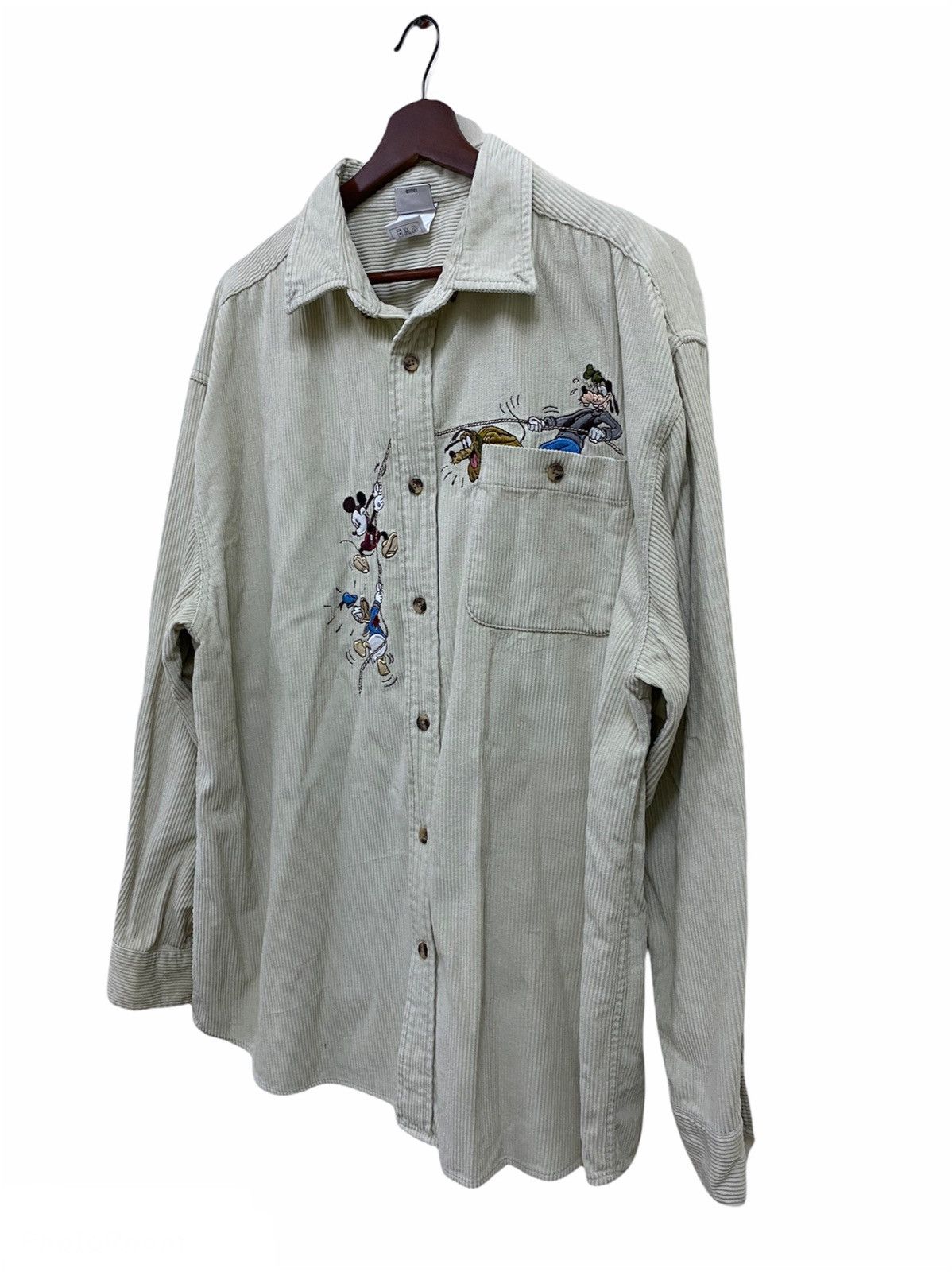 Disney × Vintage Vintage 90s The Disney Store Men Corduroy Embroidered Shirt Size US L / EU 52-54 / 3 - 2 Thumbnail