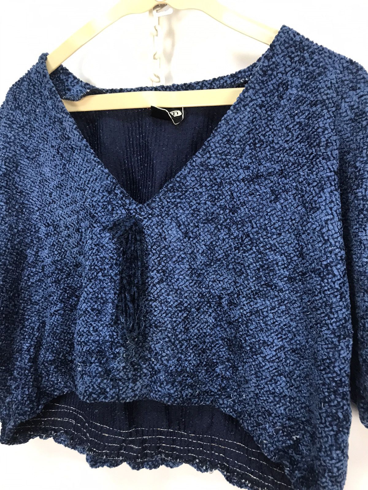 Japanese Brand × Vintage Vintage vneck croptop shirt by oopan ichiju Size L / US 10 / IT 46 - 3 Thumbnail