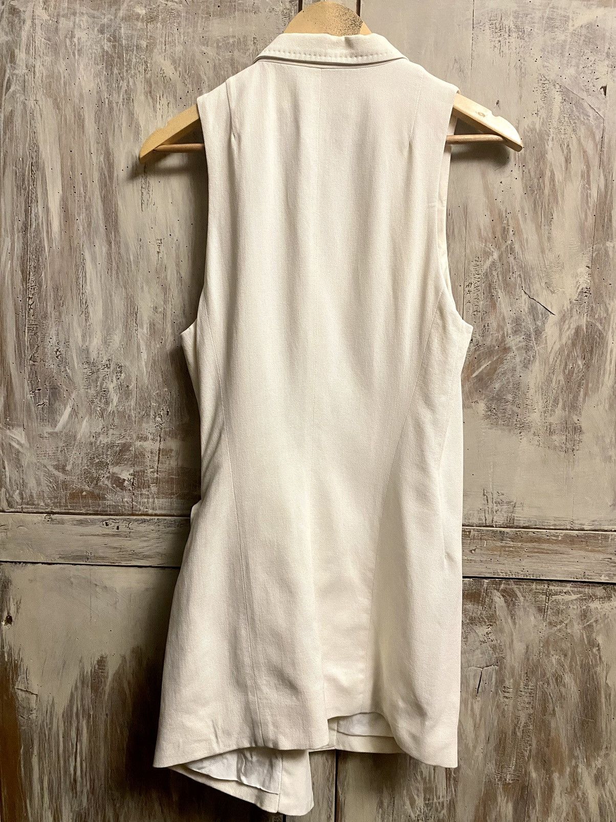 Ann Demeulemeester Ann Demeulemeester asymmetrical long cream cotton blazer Size XS / US 0-2 / IT 36-38 - 4 Thumbnail