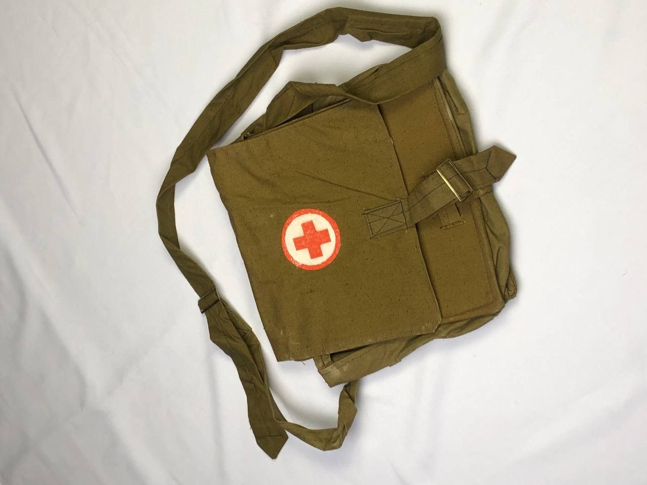 Japanese Brand Vintage Military Red Cross Army Crossbody Trashed Bag USSR Size ONE SIZE - 4 Thumbnail