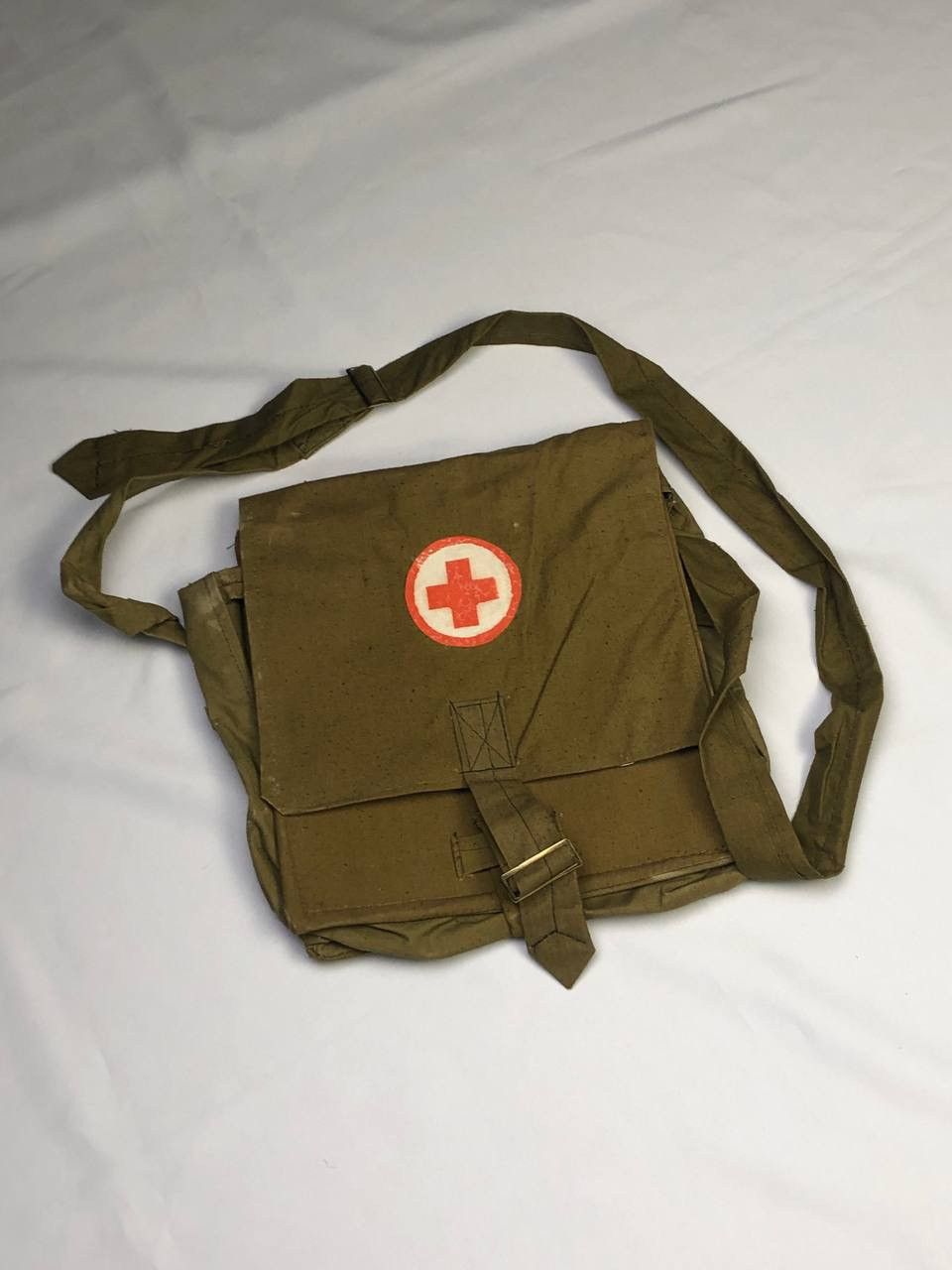 Japanese Brand Vintage Military Red Cross Army Crossbody Trashed Bag USSR Size ONE SIZE - 2 Thumbnail