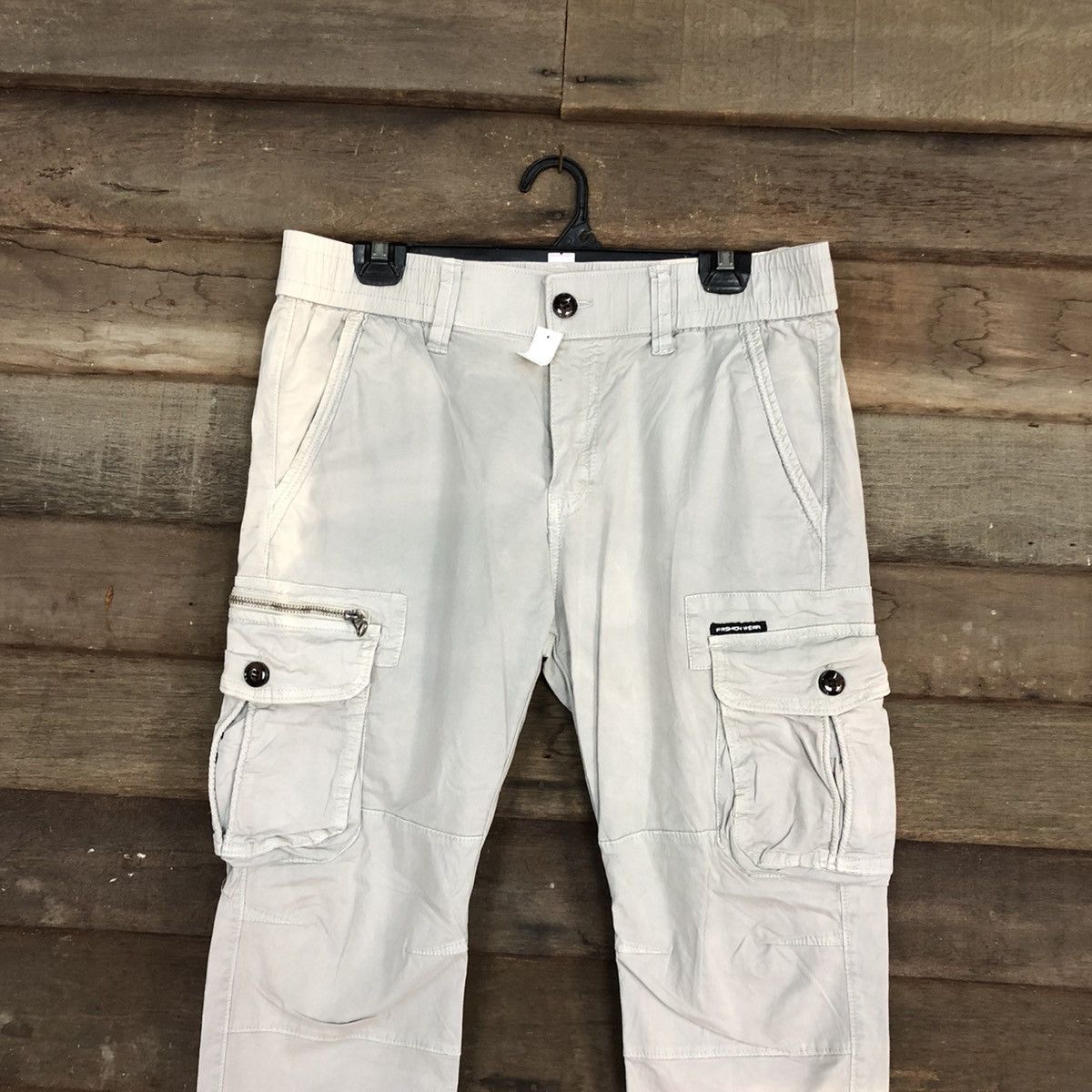 Japanese Brand DL Fashion White faded Multipocket Jogger Pants #4393 Size 30" / US 8 / IT 44 - 2 Thumbnail