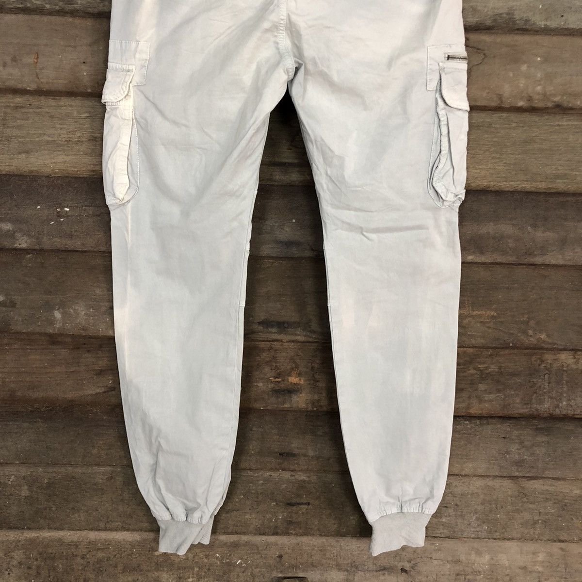 Japanese Brand DL Fashion White faded Multipocket Jogger Pants #4393 Size 30" / US 8 / IT 44 - 12 Thumbnail