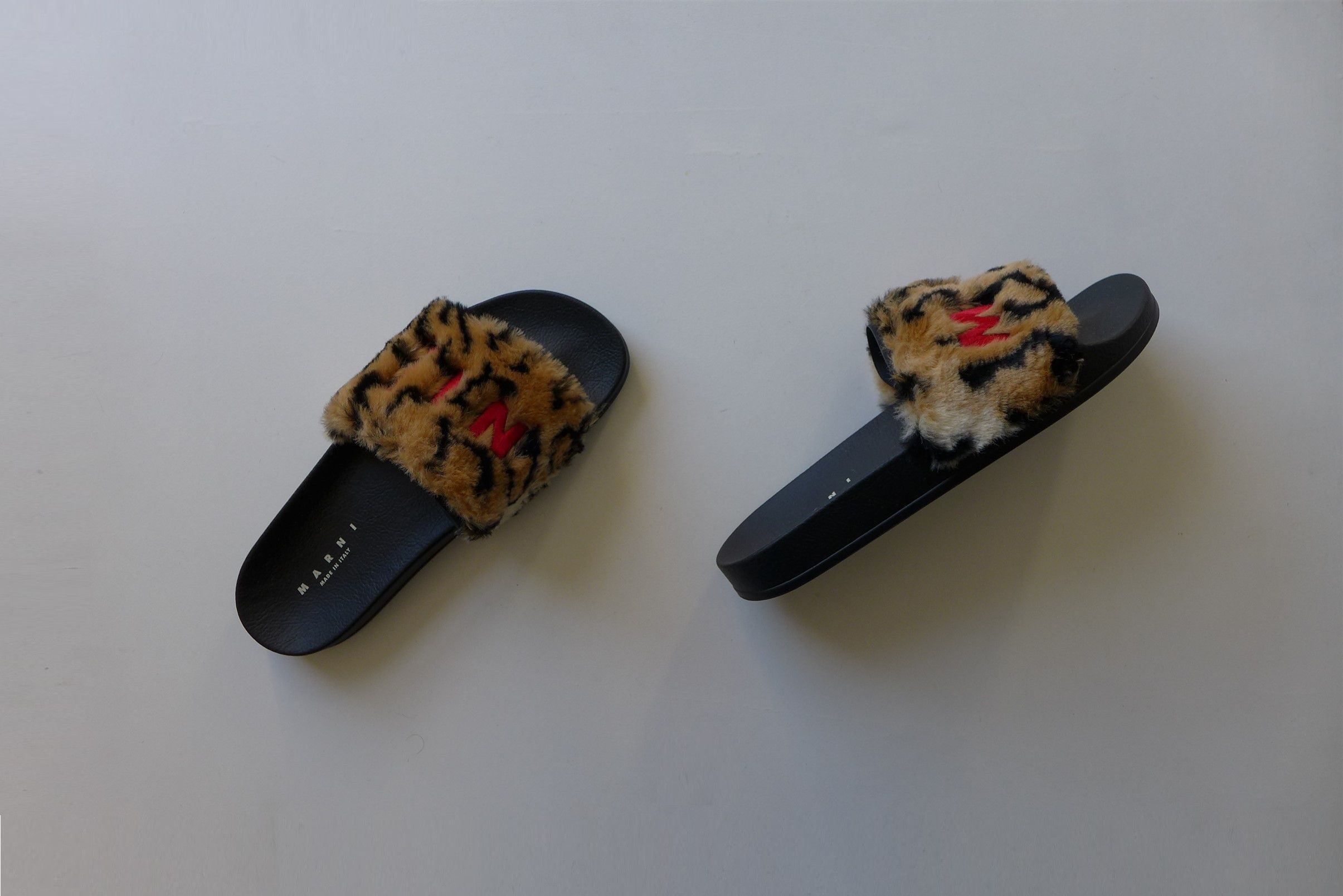 Marni Marni Logo Slides - Leopard Print Faux Fur Size US 10 / EU 43 - 4 Thumbnail