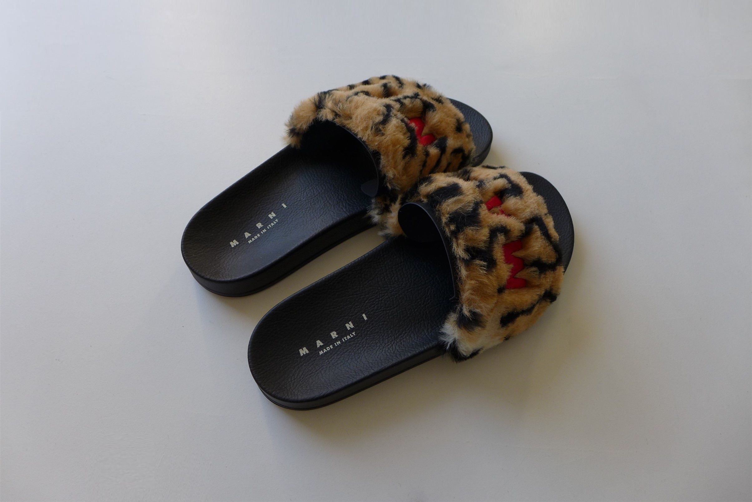 Marni Marni Logo Slides - Leopard Print Faux Fur Size US 10 / EU 43 - 2 Thumbnail