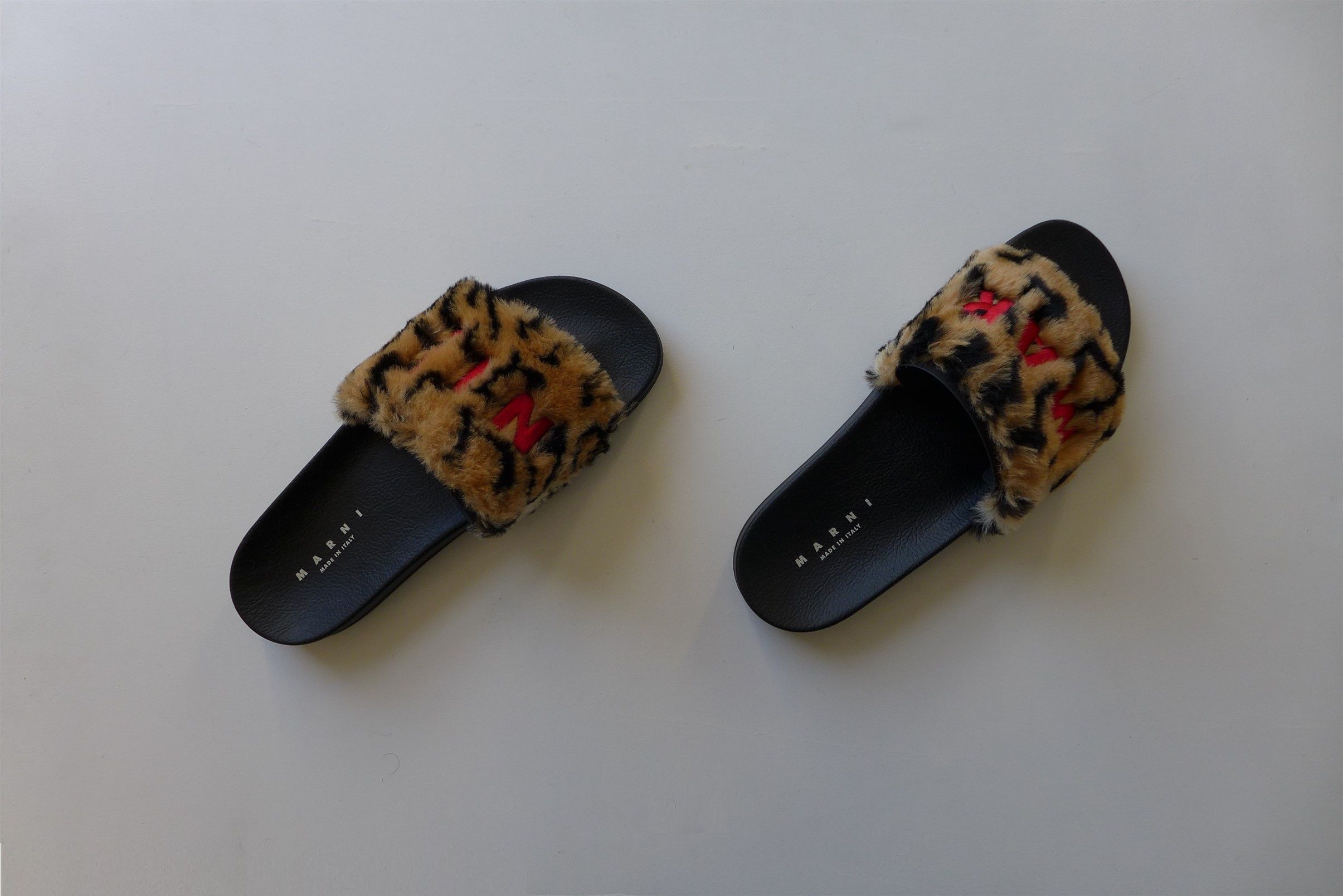 Marni Marni Logo Slides - Leopard Print Faux Fur Size US 10 / EU 43 - 3 Thumbnail