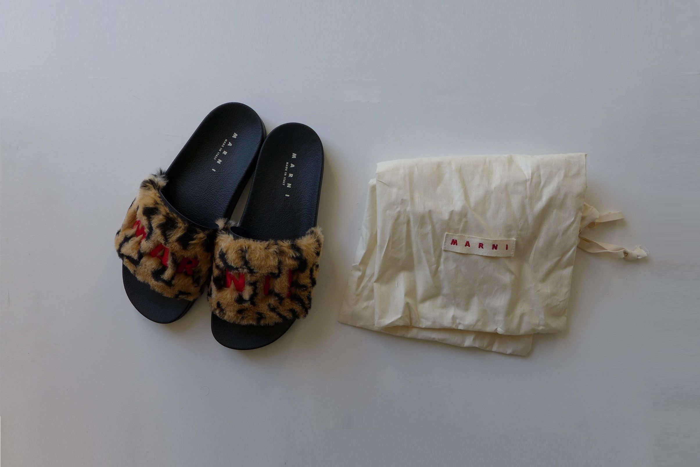 Marni Marni Logo Slides - Leopard Print Faux Fur Size US 10 / EU 43 - 9 Thumbnail