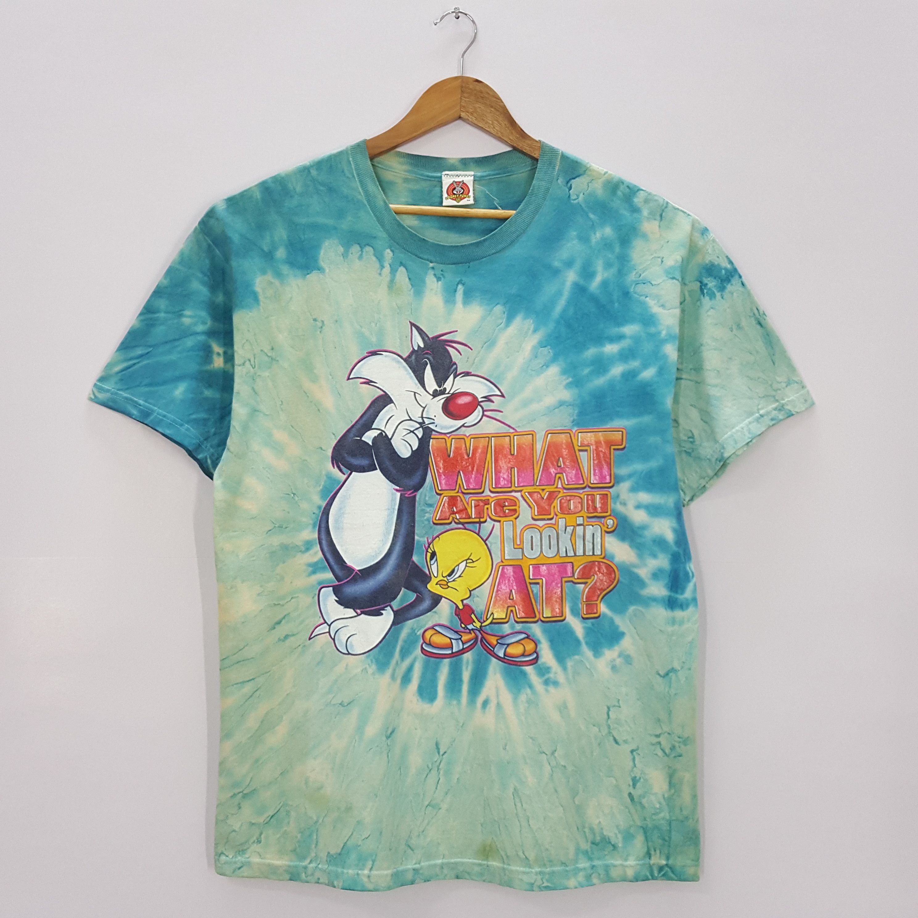 Cartoon Network × Vintage × Warner Bros Vintage 90's Looney Tunes Tweety Tie Dye t-Shirt Size US L / EU 52-54 / 3 - 1 Thumbnail