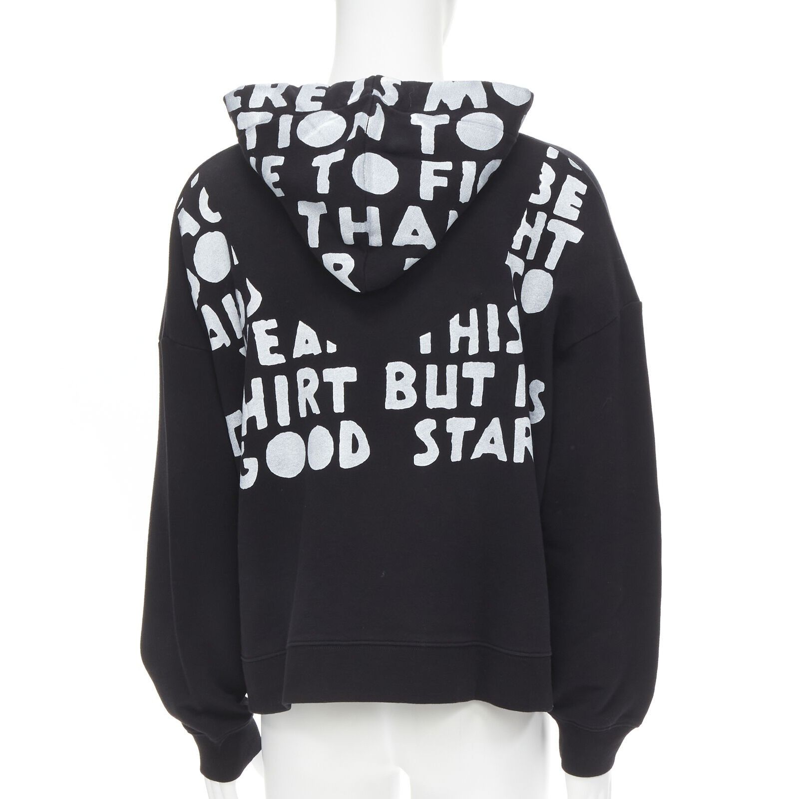 image of Maison Margiela Aids Charity Print Black Cotton Boxy Sweatshirt Hoodie S, Men's (Size Small)
