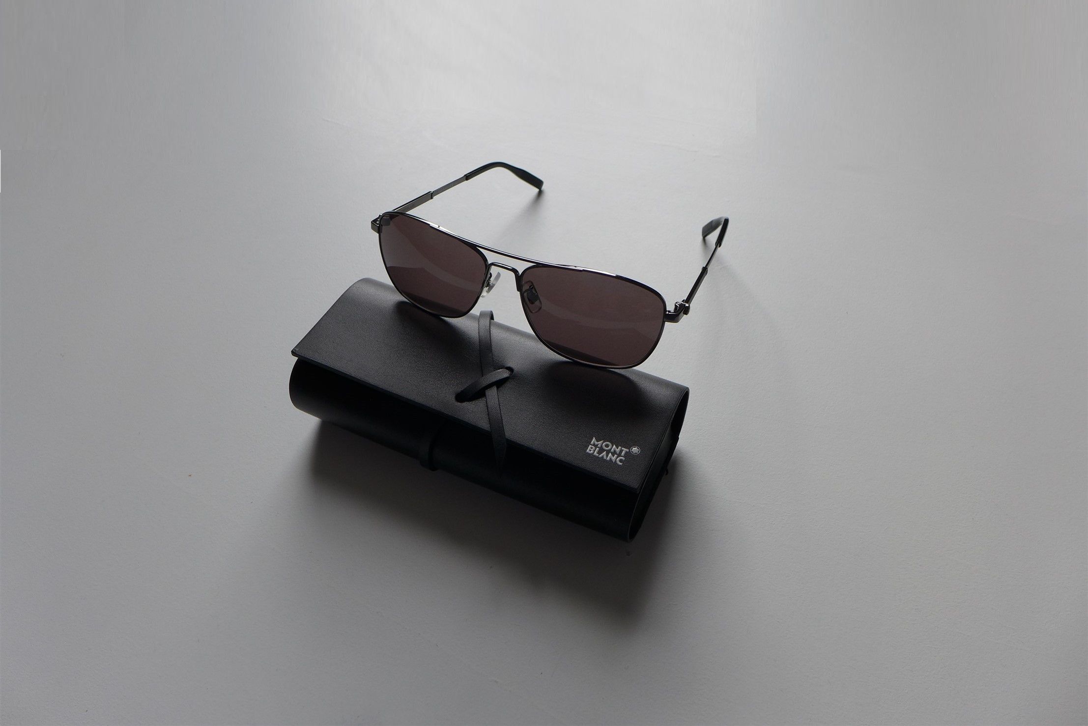 Montblanc Montblanc Aviator Polarized Sunglasses - Gunmetal Grey Size ONE SIZE - 1 Thumbnail